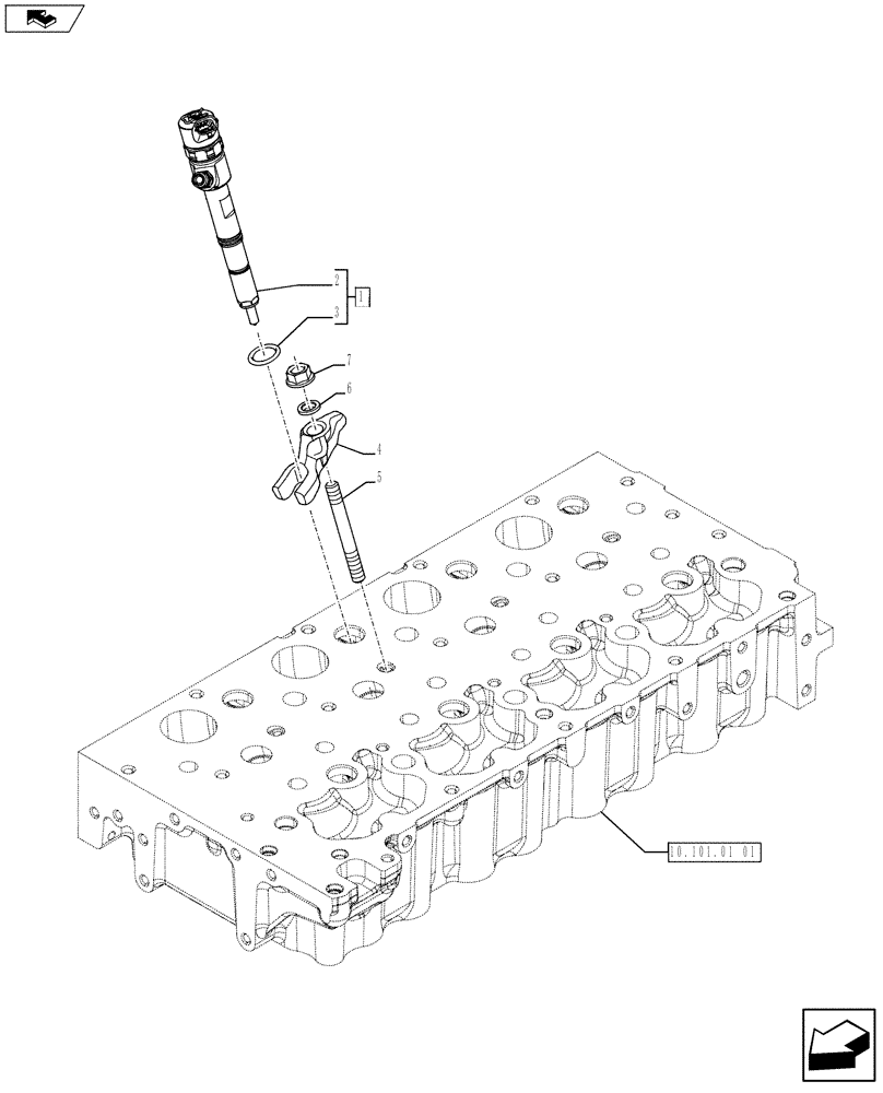 Схема запчастей Case F5HFL413B A002 - (10.218.02) - INJECTION EQUIPMENT - INJECTOR (504381673) (10) - ENGINE