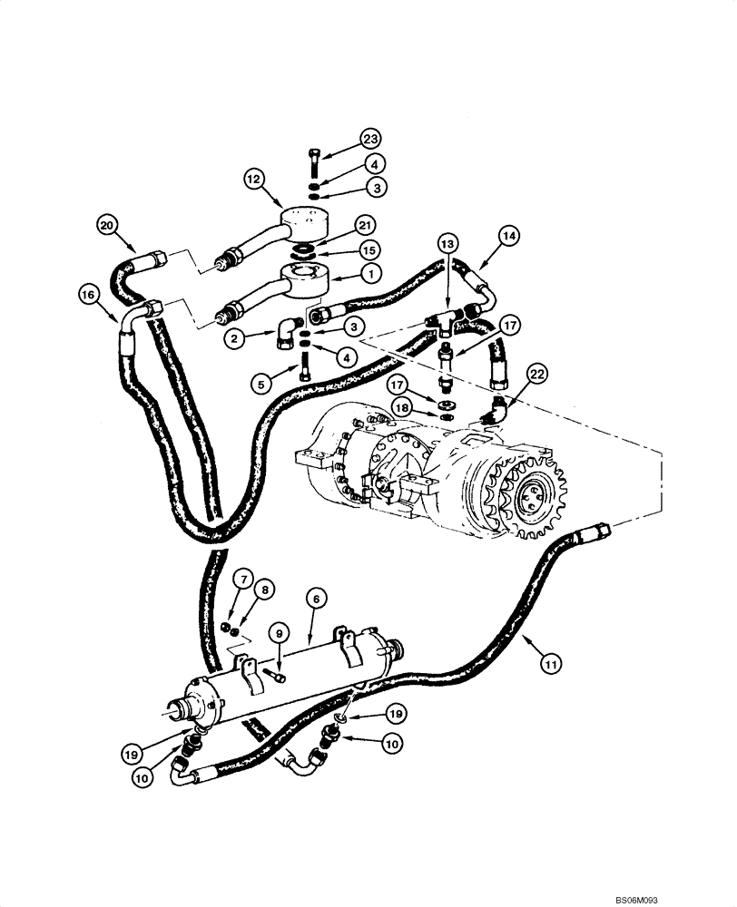 Схема запчастей Case 845 DHP - (06.35[00]) - REAR AXLE GRAZIANO - OIL COOLING SYSTEM (06) - POWER TRAIN