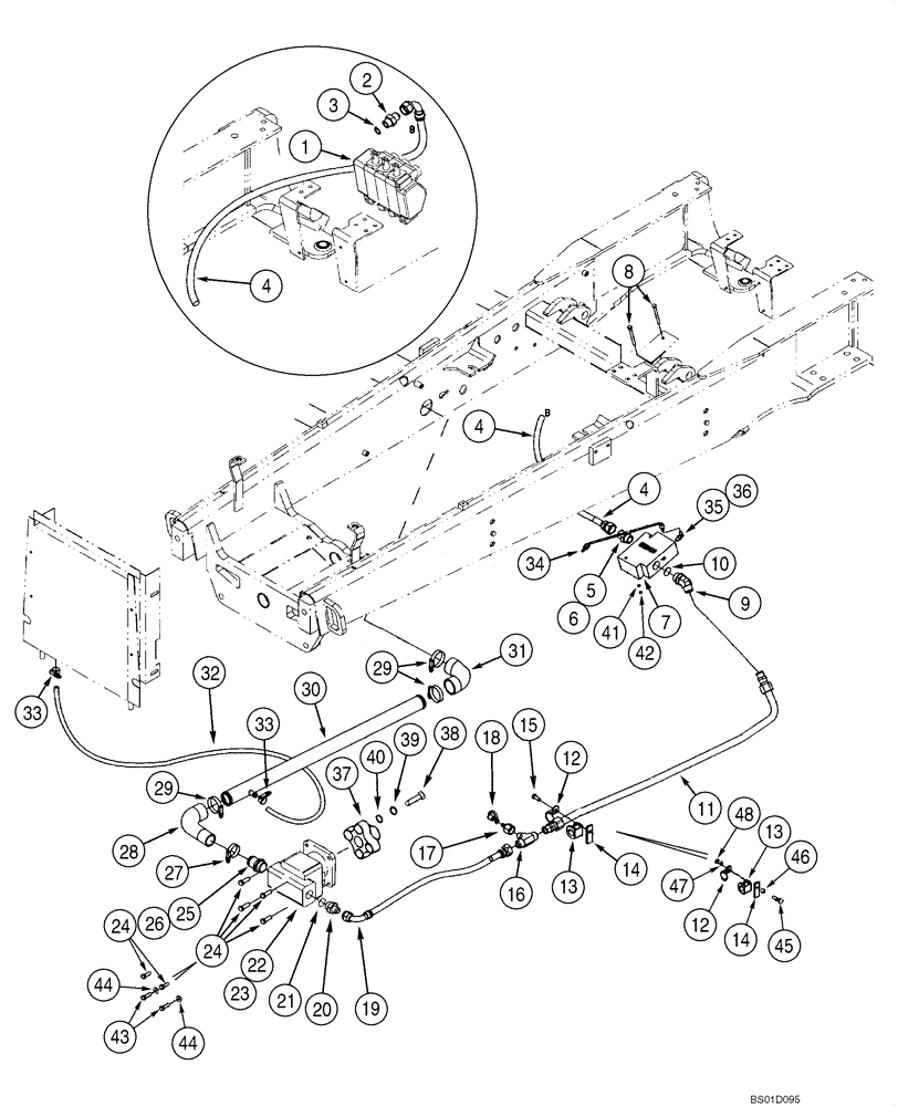 Схема запчастей Case 585G - (08-02) - HYDRAULICS - RESERVOIR TO HYDRAULIC PUMP (08) - HYDRAULICS