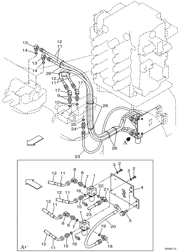 Схема запчастей Case CX800 - (08-024-00[01]) - HYDRAULICS - FREE SWING (08) - HYDRAULICS