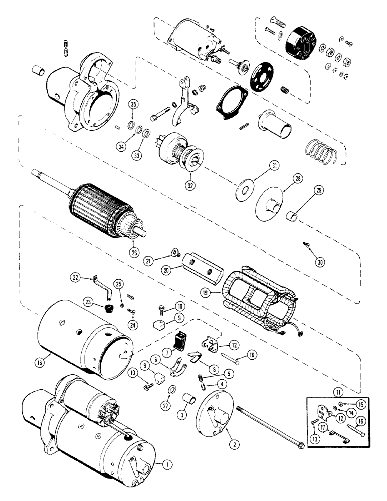 Схема запчастей Case 350 - (086) - D45731 STARTER, WITH 9 TOOTH DRIVE PINION (06) - ELECTRICAL SYSTEMS