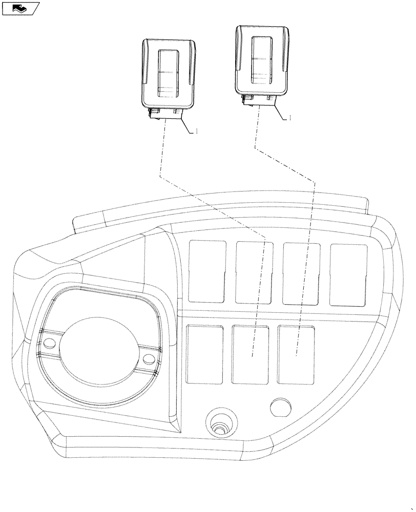 Схема запчастей Case 590SN - (55.524.01) - BACKHOE HYDRAULIC COUPLER CONTROL SWITCHES (55) - ELECTRICAL SYSTEMS