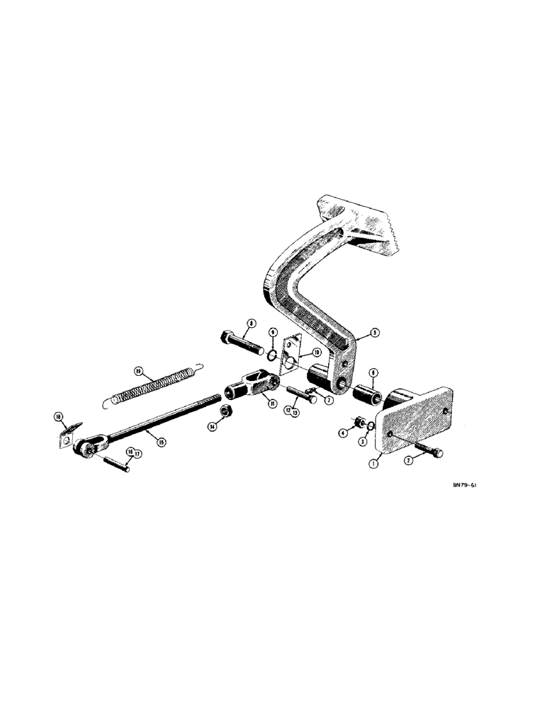 Схема запчастей Case 420 - (042[1]) - CLUTCH PEDAL AND LINKAGE (03) - TRANSMISSION