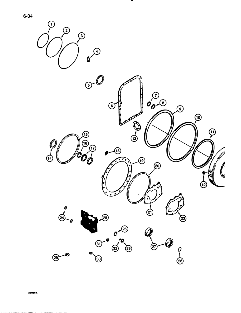 Схема запчастей Case W30 - (6-34) - ALLISON TRANSMISSION, TRANSMISSION OVERHAUL KIT (06) - POWER TRAIN