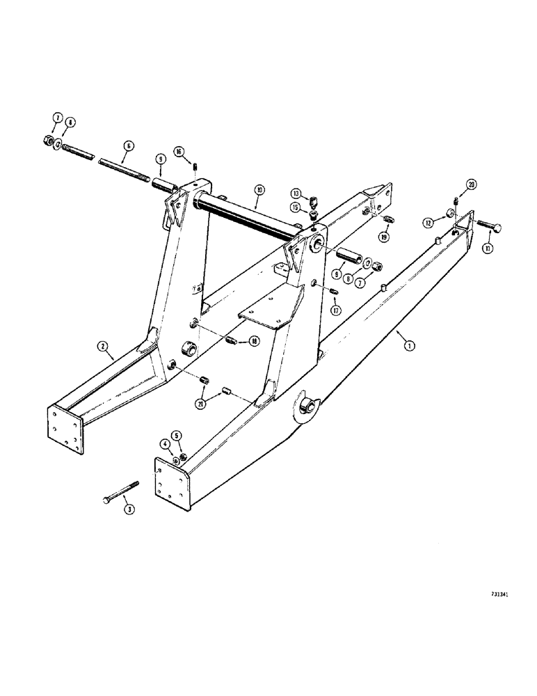 Схема запчастей Case 26B - (071C) - 3-POINT HITCH SUBFRAME AND RELATED PARTS, NON-LOADER MODELS 