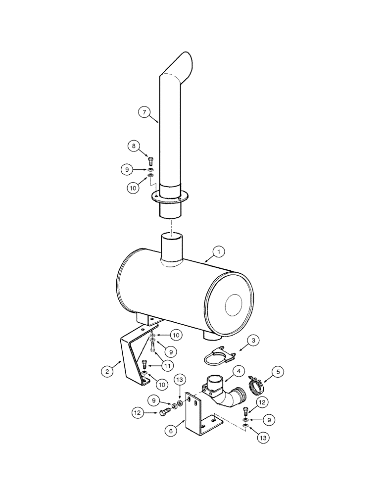 Схема запчастей Case 865 AWD - (02-20[01]) - MUFFLER AND EXHAUST SYSTEM (02) - ENGINE