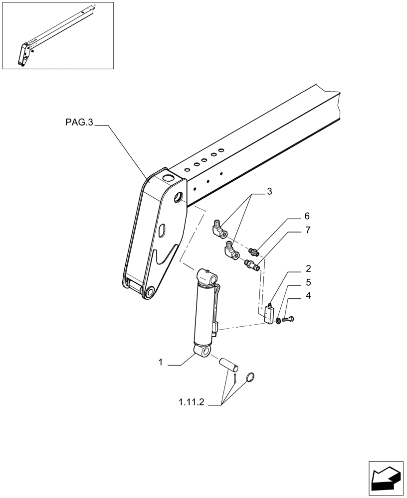 Схема запчастей Case TX842 - (9.80092A[07]) - ARM FOR 4 FUNCTIONS (42 FEET) - OPTIONAL CODE 749027351 (83) - TELESCOPIC SINGLE ARM