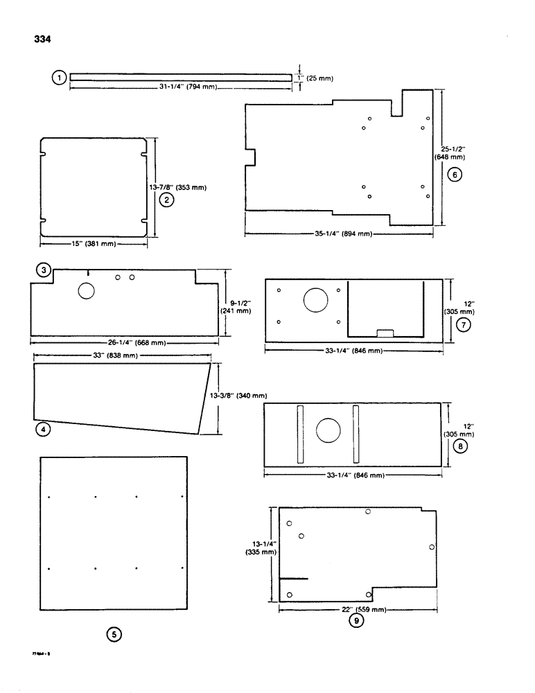 Схема запчастей Case 855C - (334) - NOISE REDUCTION PADS (05) - UPPERSTRUCTURE CHASSIS