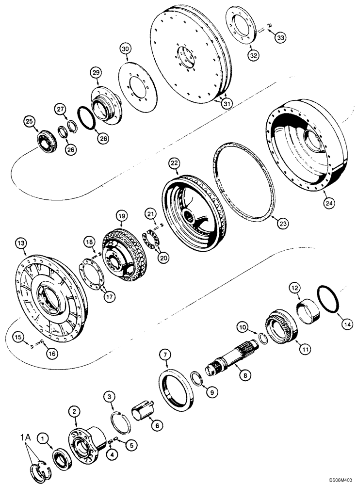 Схема запчастей Case 850B - (144) - TORQUE CONVERTER, SHAFT, IMPELLER, AND TURBINE (03) - TRANSMISSION