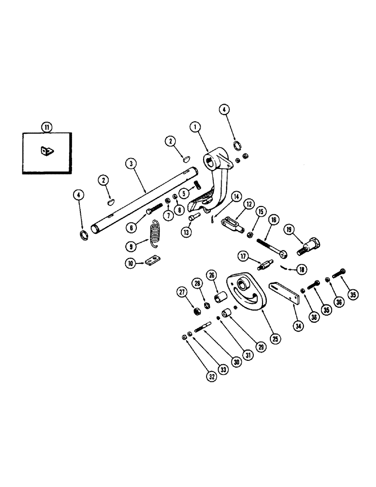 Схема запчастей Case 580 - (103A) - TORQUE CONVERTER LINKAGE, POWER SHUTTLE (21) - TRANSMISSION