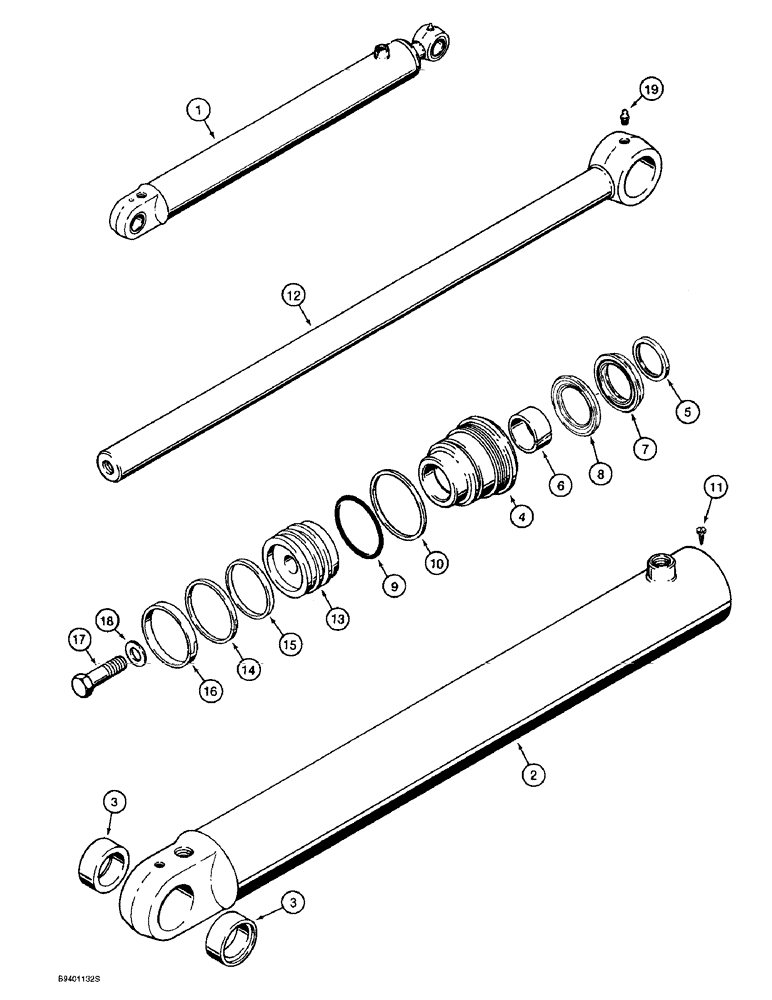 Схема запчастей Case 590L - (8-146) - LOADER LIFT CYLINDERS (08) - HYDRAULICS