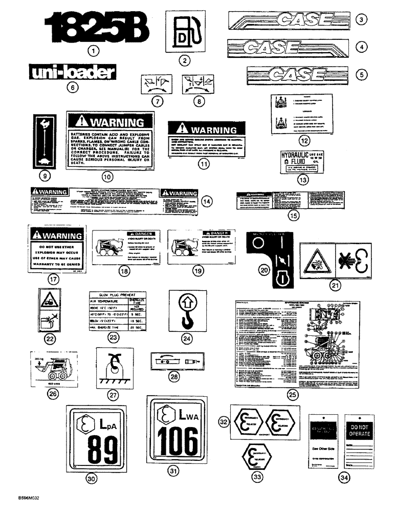 Схема запчастей Case 1825B - (9-58) - DECALS, DUTCH, EUROPE (09) - CHASSIS/ATTACHMENTS