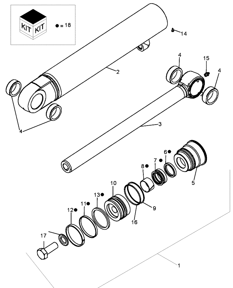 Схема запчастей Case 650L - (35.741.01) - CYLINDER, LIFT (35) - HYDRAULIC SYSTEMS