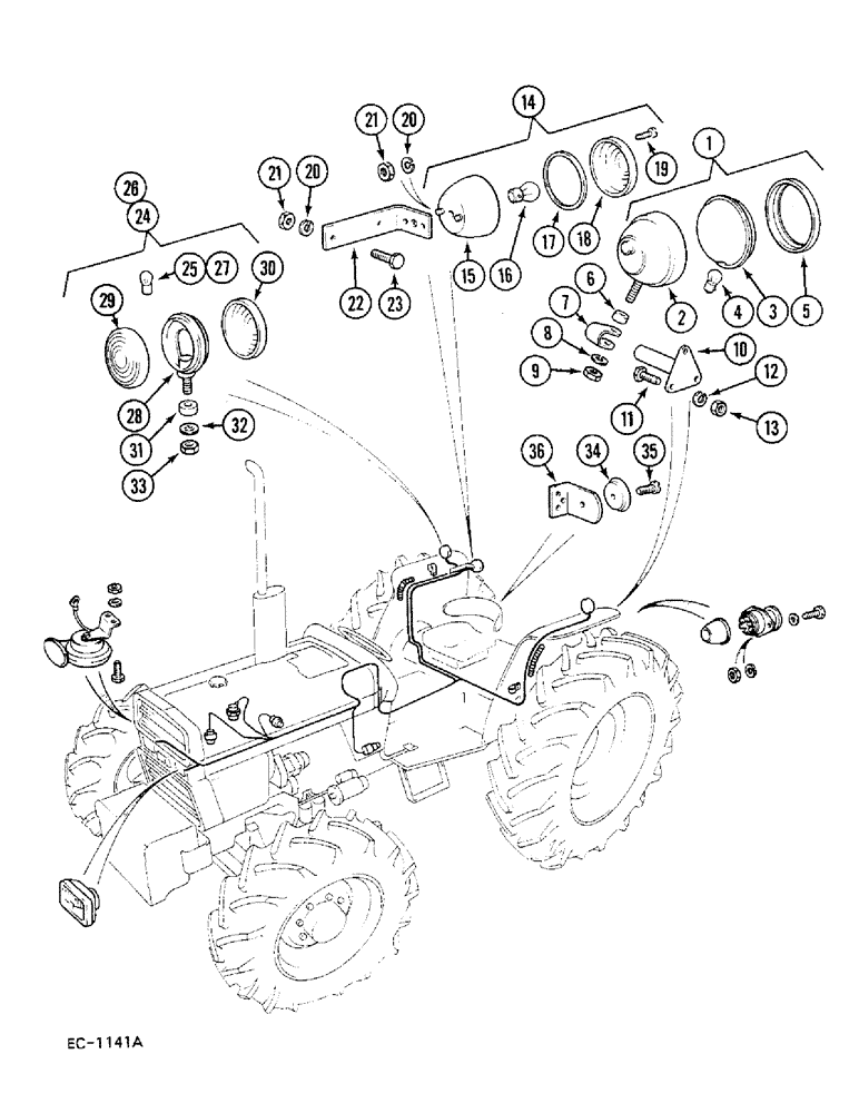 Схема запчастей Case 380B - (4-088) - CHASSIS WIRING, LIGHTS AND SWITCHES (04) - ELECTRICAL SYSTEMS