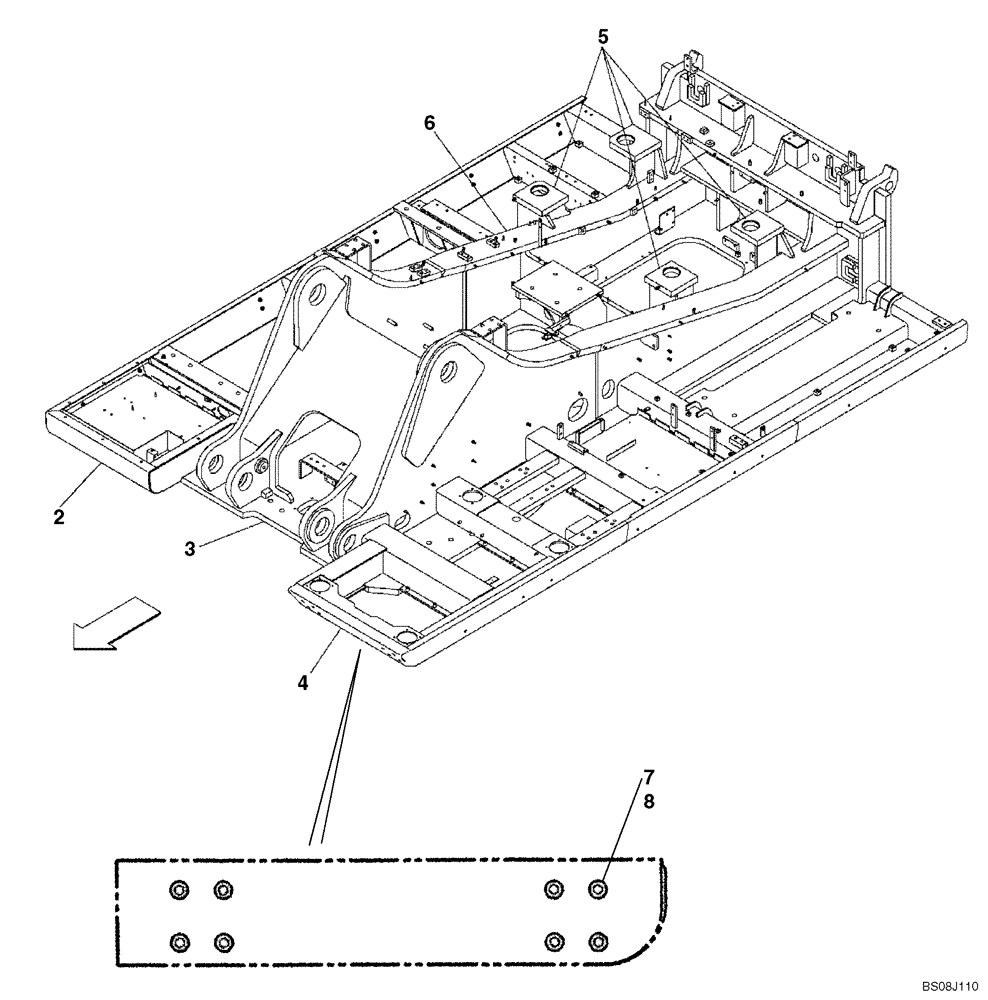 Схема запчастей Case CX800B - (09-04) - UPPERSTRUCTURE CHASSIS - SELF-DETACHING COUNTERWEIGHT SYSTEM (09) - CHASSIS