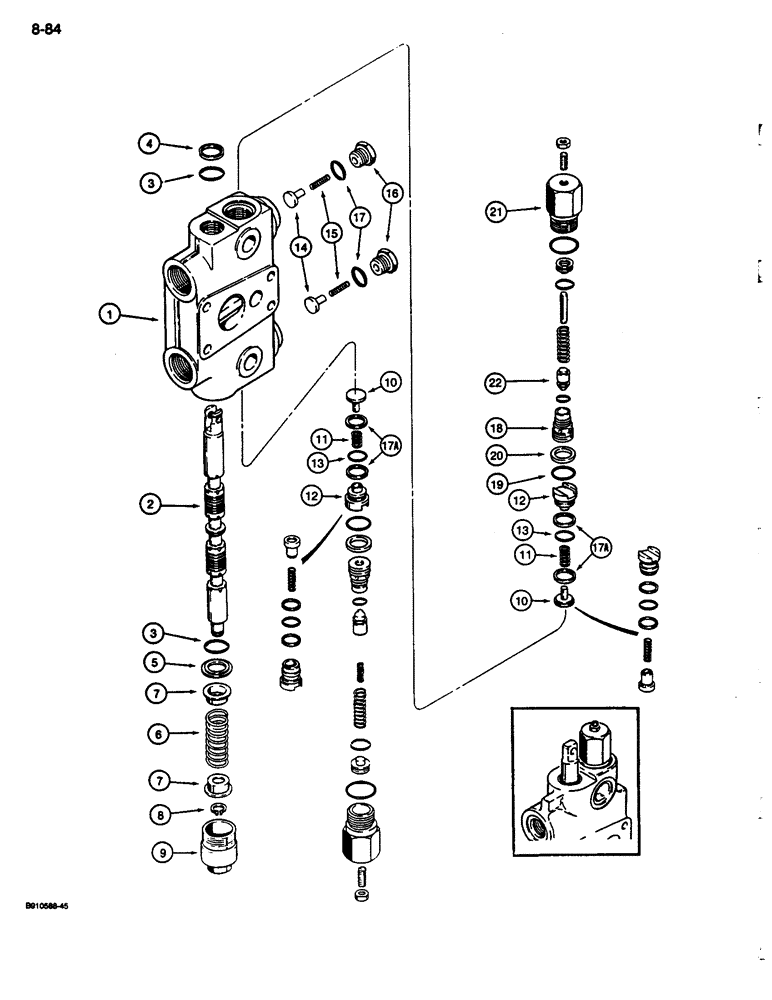 Схема запчастей Case 680L - (8-084) - BACKHOE CONTROL VALVE, BOOM SECTION (08) - HYDRAULICS