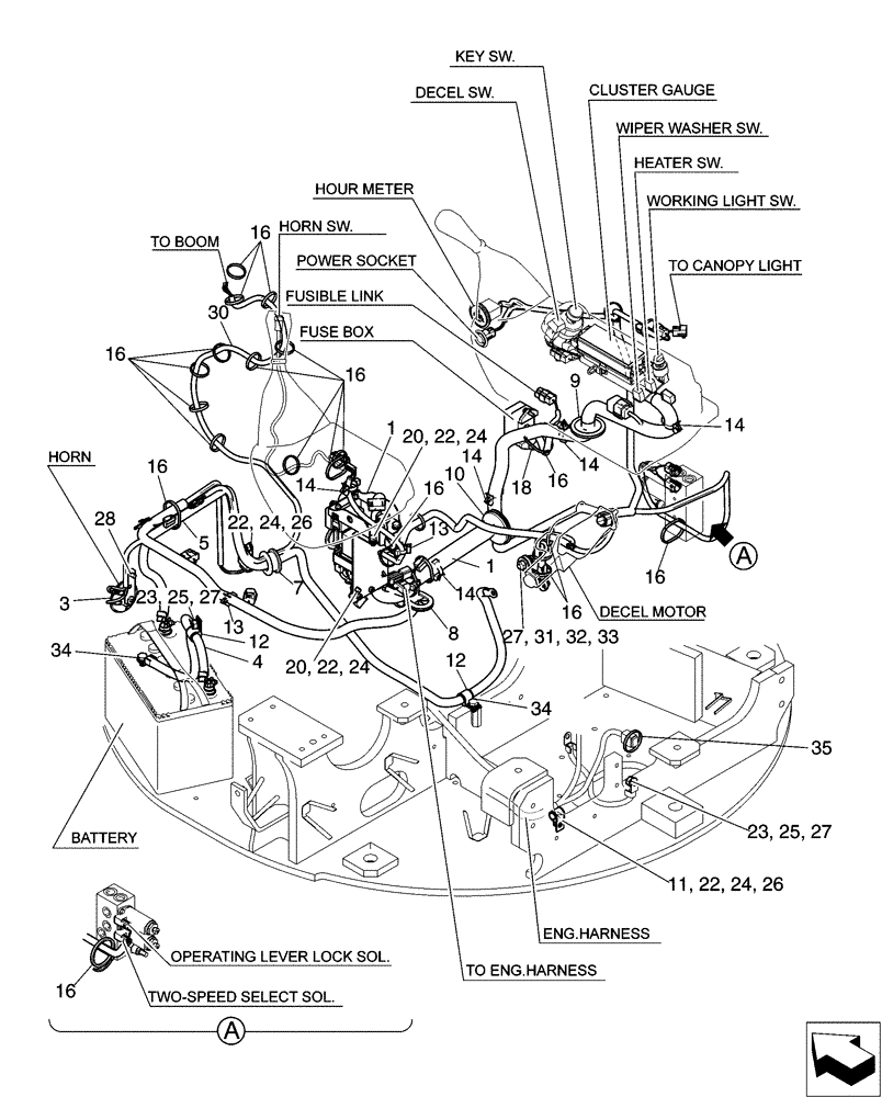 Схема запчастей Case CX31B - (01-095[01]) - ELEC ASSY, UPP (55) - ELECTRICAL SYSTEMS