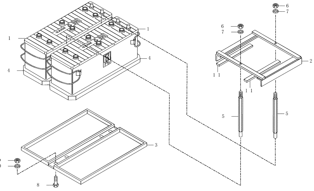 Схема запчастей Case 325 - (6.701A[01]) - BATTERY - SEAT AND SUPPORT (13) - Electrical System / Decals