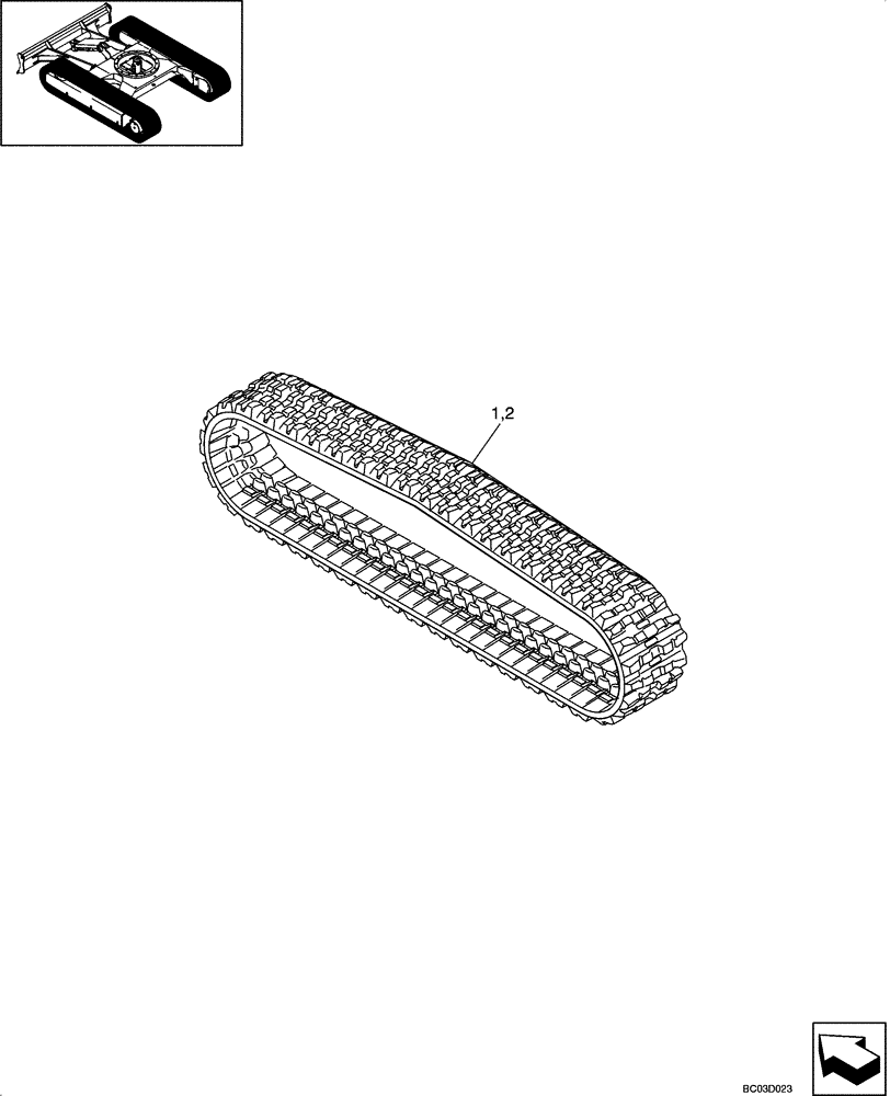 Схема запчастей Case CX31 - (05-03[00]) - TRACK, RUBBER (CX31 ASN PW10 - 22001) (11) - TRACKS/STEERING