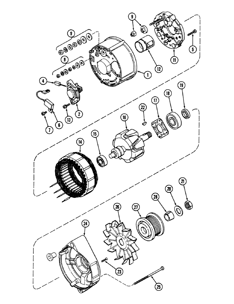 Схема запчастей Case 580SK - (4-48) - ALTERNATOR, 95A (04) - ELECTRICAL SYSTEMS