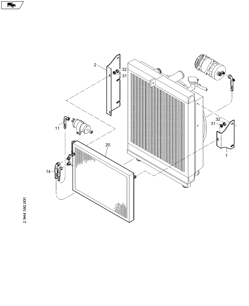 Схема запчастей Case 221D - (27.420[002]) - LIQUEFIER INSTALLATION (OPTION) (S/N 581101-UP) (50) - CAB CLIMATE CONTROL