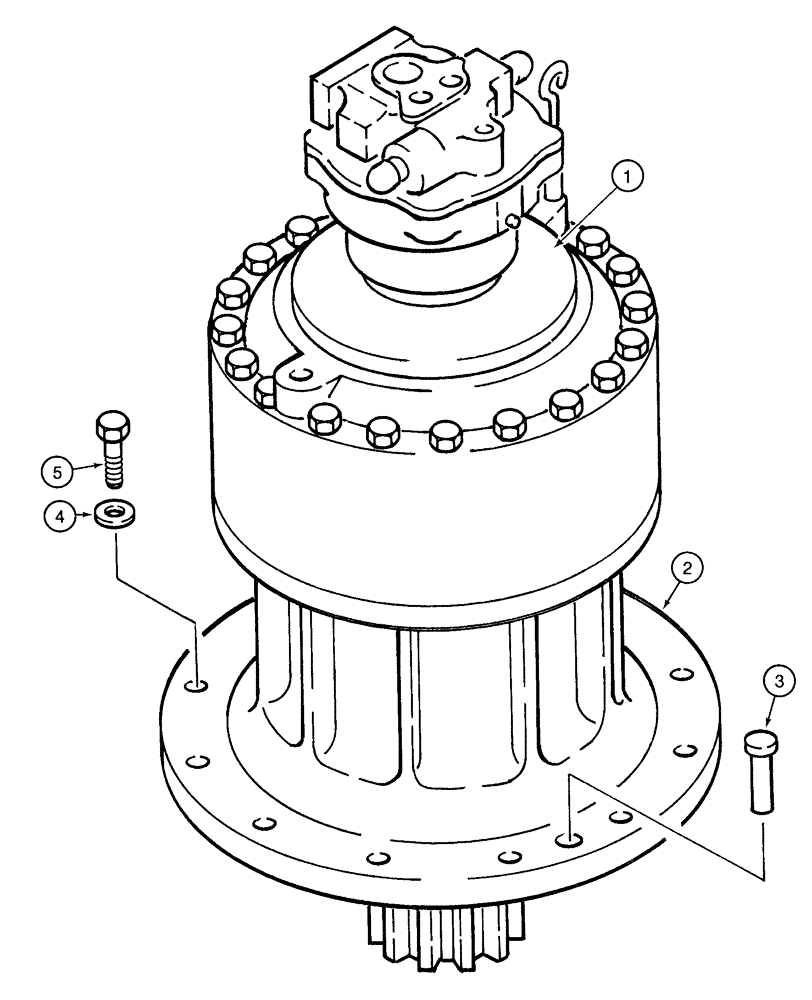 Схема запчастей Case 9050 - (8-56) - SWING MOTOR AND MOUNTING (08) - HYDRAULICS