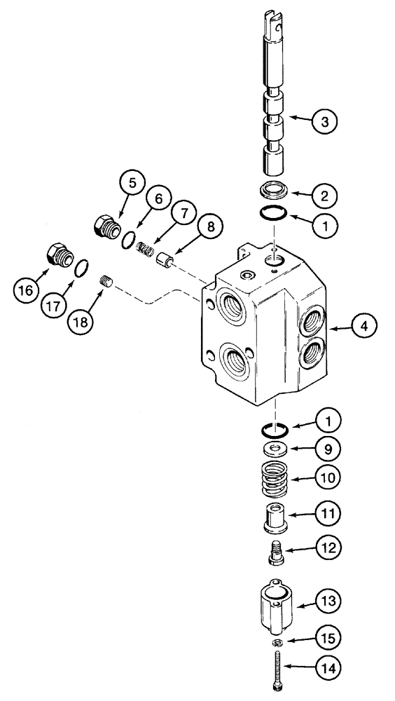 Схема запчастей Case 960 - (08-14) - VALVE SECTION OUTLET AND BLADE ANGLE (08) - HYDRAULICS