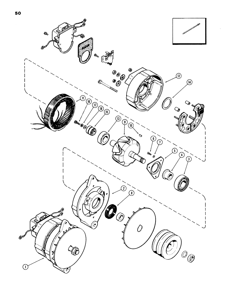 Схема запчастей Case 980B - (050) - R36587 ALTERNATOR, (USED ON UNITS WITH PIN 6204051 AND AFTER) (06) - ELECTRICAL SYSTEMS