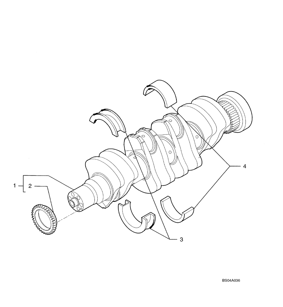 Схема запчастей Case 590SM - (02-21) - CRANKSHAFT (02) - ENGINE