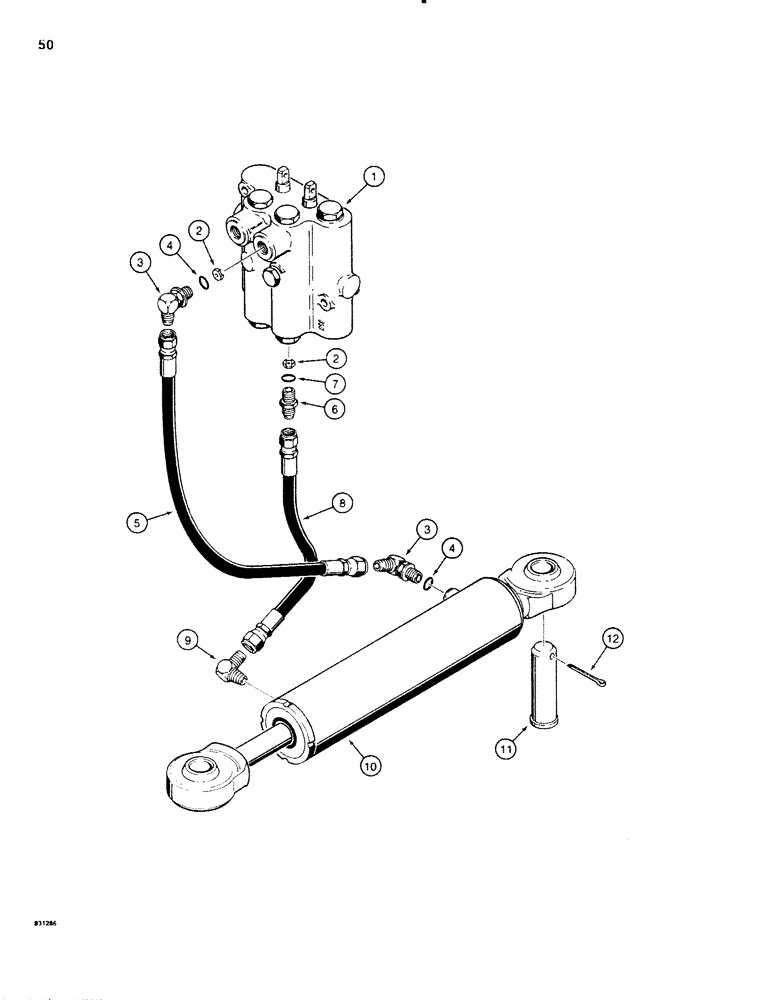 Схема запчастей Case SD100 - (050) - STEERING HYDRAULIC CIRCUIT (41) - STEERING