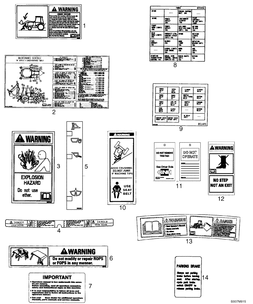 Схема запчастей Case 590SM - (09-76) - DECALS - CANADIAN FRENCH (09) - CHASSIS/ATTACHMENTS