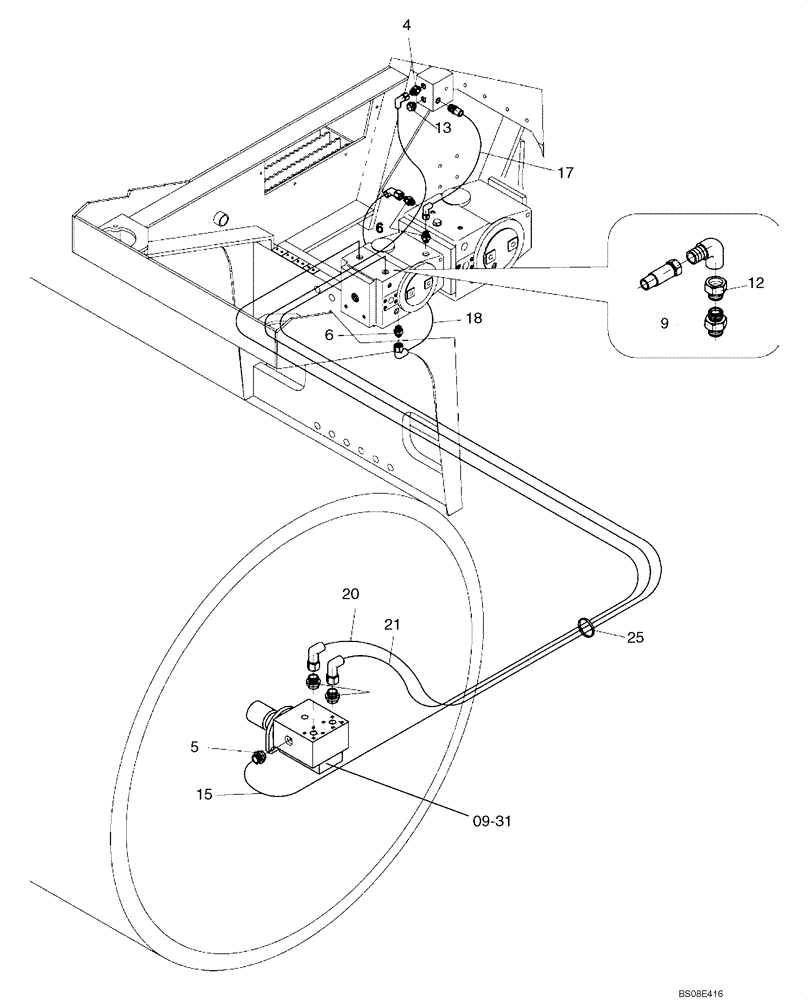 Схема запчастей Case SV210 - (08-02[01]) - HYDRAULIC LINES - DRUM VIBRATION (GROUP 320) (ND104262) (08) - HYDRAULICS