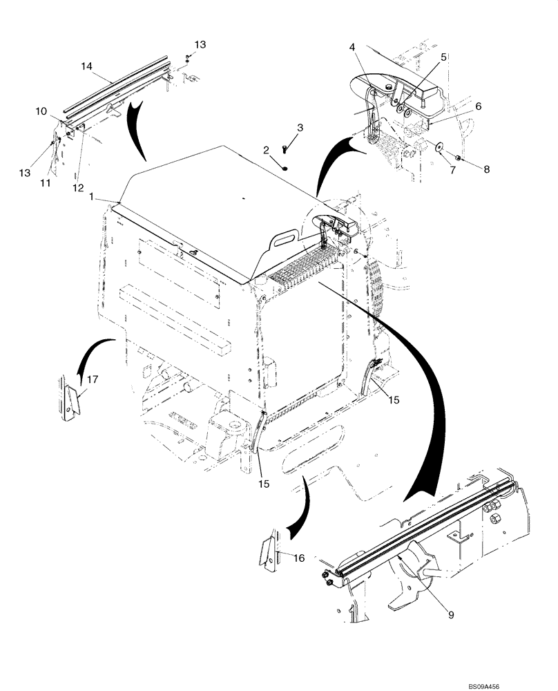 Схема запчастей Case 721E - (09-28) - SCREEN, TOP - COMMODITY KING (09) - CHASSIS