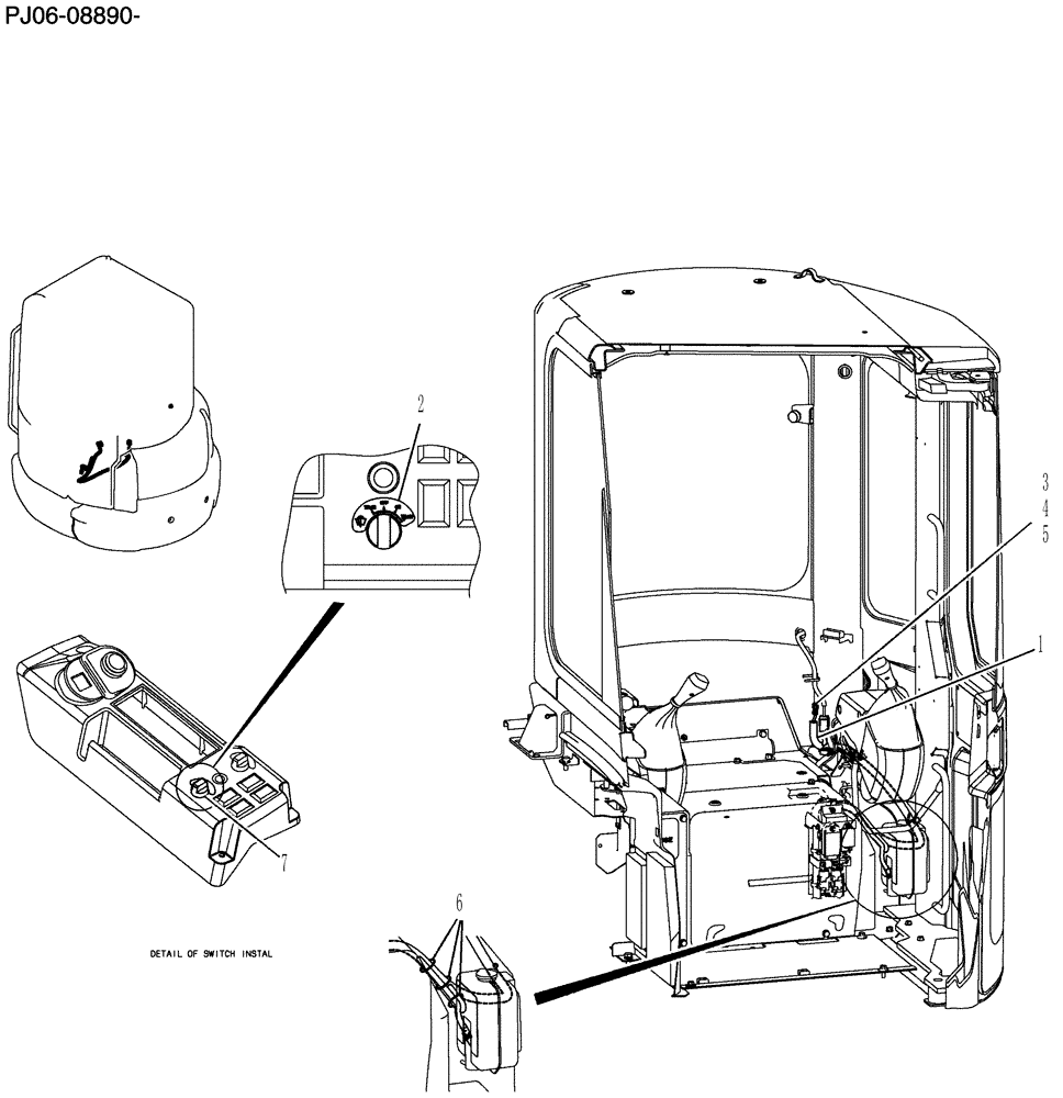 Схема запчастей Case CX50B - (314-01[1]) - HARNESS ASSY, CAB (55) - ELECTRICAL SYSTEMS