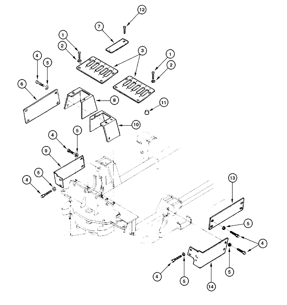 Схема запчастей Case 865 DHP - (9-052) - PROTECTION PLATES - REAR CHASSIS (09) - CHASSIS