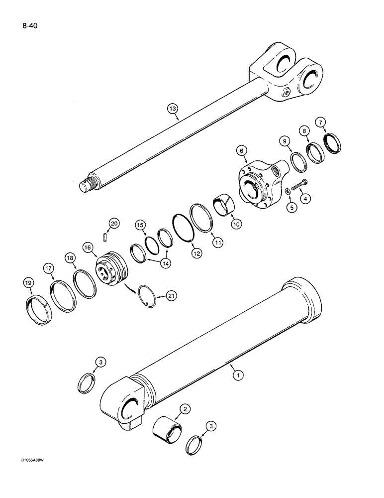 Схема запчастей Case 621 - (8-40) - LIFT CYLINDERS (08) - HYDRAULICS