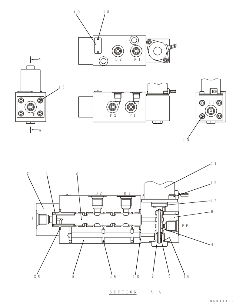 Схема запчастей Case CX36B - (HC862-01[1]) - SOLENOID VALVE (35) - HYDRAULIC SYSTEMS