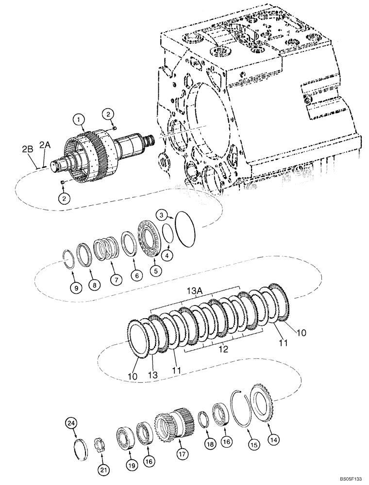 Схема запчастей Case 921C - (06-16) - TRANSMISSION - CLUTCH ASSY, FOURTH (06) - POWER TRAIN