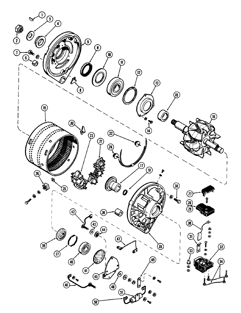 Схема запчастей Case W12 - (060) - ALTERNATOR, (STANDARD 45 AMP) (04) - ELECTRICAL SYSTEMS