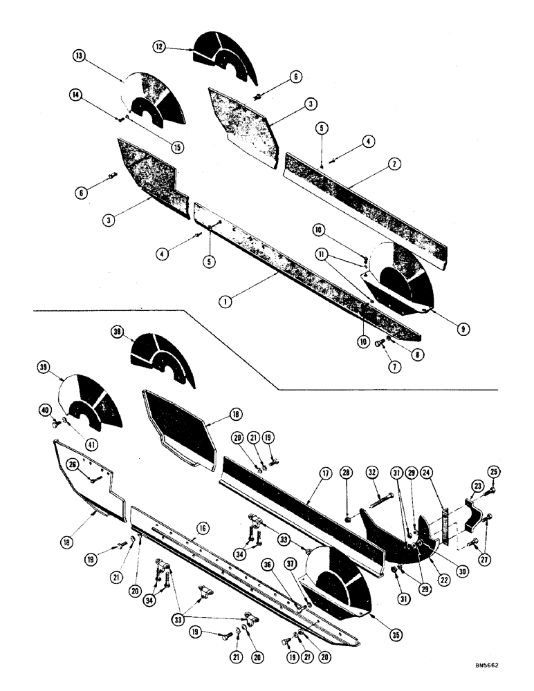 Схема запчастей Case 1000 - (168) - STANDARD ROCK GUARDS, SIX ROLLER (04) - UNDERCARRIAGE