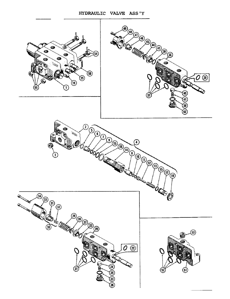 Схема запчастей Case 1000C - (354) - HYDRAULIC VALVE ASSEMBLY, BODY, CAP, SPOOL, SEALS (07) - HYDRAULIC SYSTEM