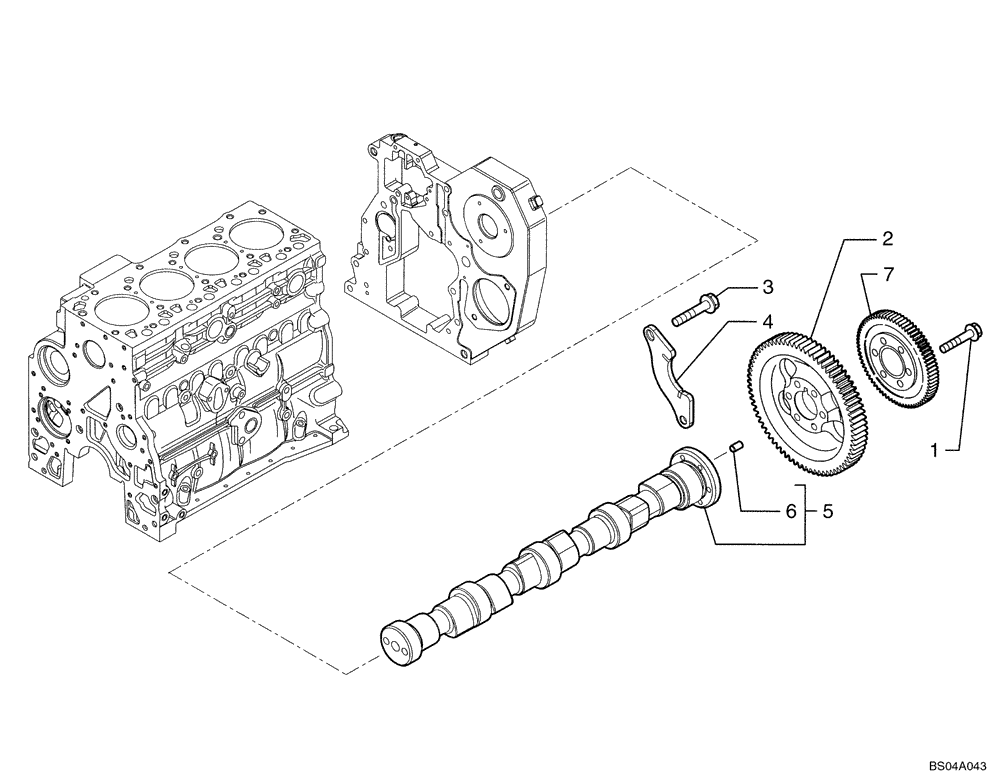 Схема запчастей Case 450 - (02-32) - CAMSHAFT (02) - ENGINE