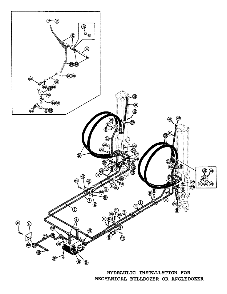 Схема запчастей Case 1000C - (234) - HYDRAULIC INSTALLATION FOR MECHANICAL BULLDOZER OR ANGLEDOZER, DOZER HYDRAULIC SYSTEM (07) - HYDRAULIC SYSTEM