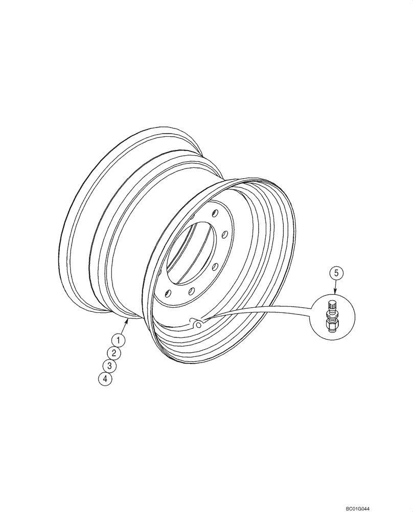 Схема запчастей Case 465 - (06-35) - WHEELS (06) - POWER TRAIN