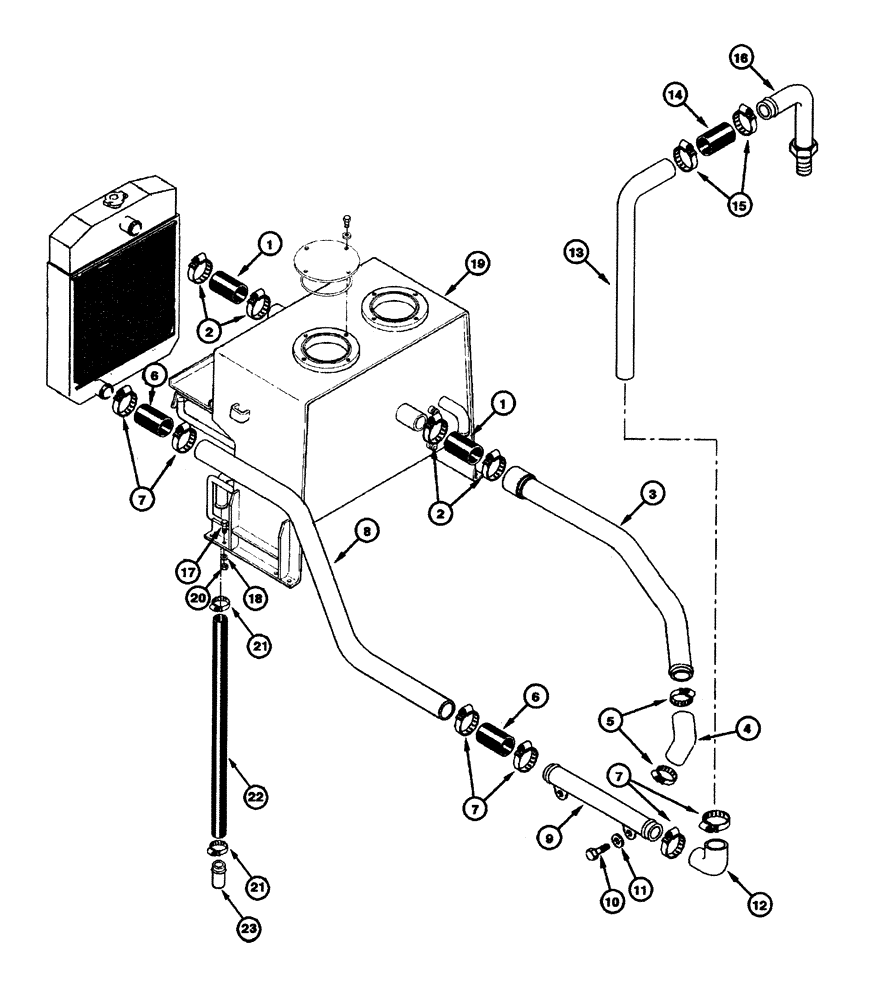 Схема запчастей Case 845 - (02.03[00]) - COOLING SYSTEM (02) - ENGINE