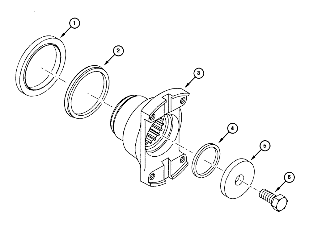 Схема запчастей Case 885 - (06.19[00]) - TRANSMISSION - OUTPUT FLANGE (06) - POWER TRAIN