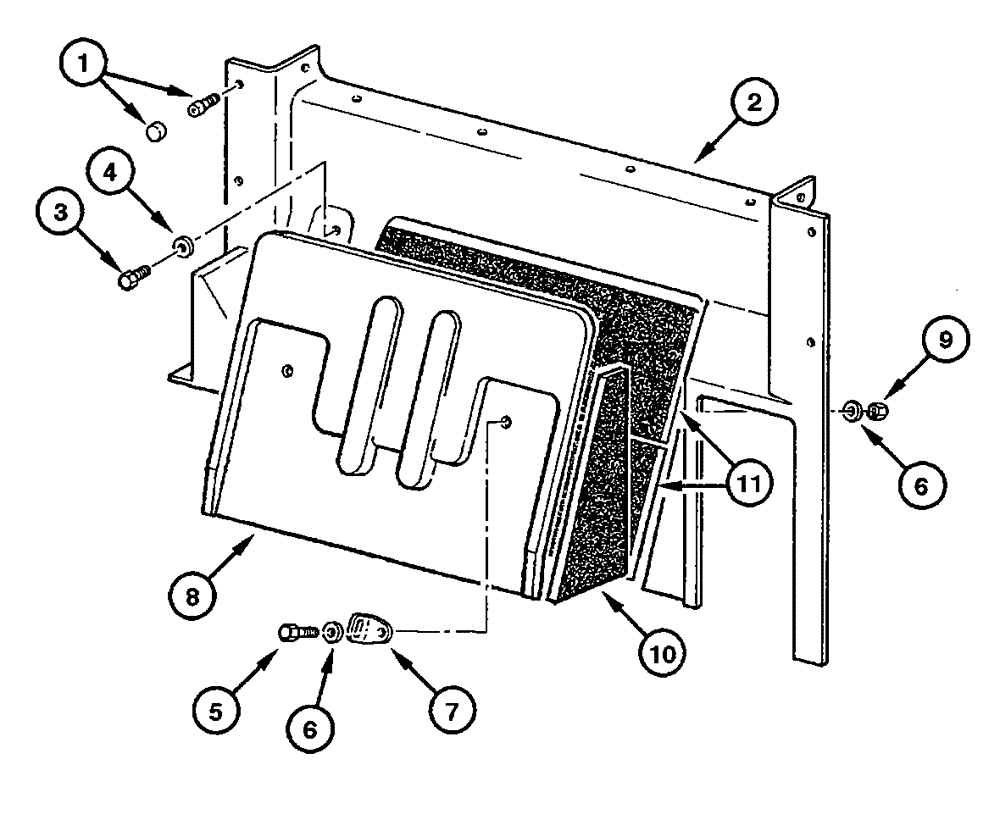 Схема запчастей Case 865 - (09.32[00]) - CAB - REAR UPHOLSTERY (09) - CHASSIS