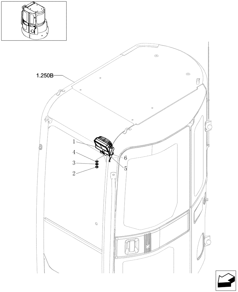 Схема запчастей Case CX31B - (1.220[02]) - ELECTRIC SYSTEM - WORKING LIGHT (CAB) (55) - ELECTRICAL SYSTEMS