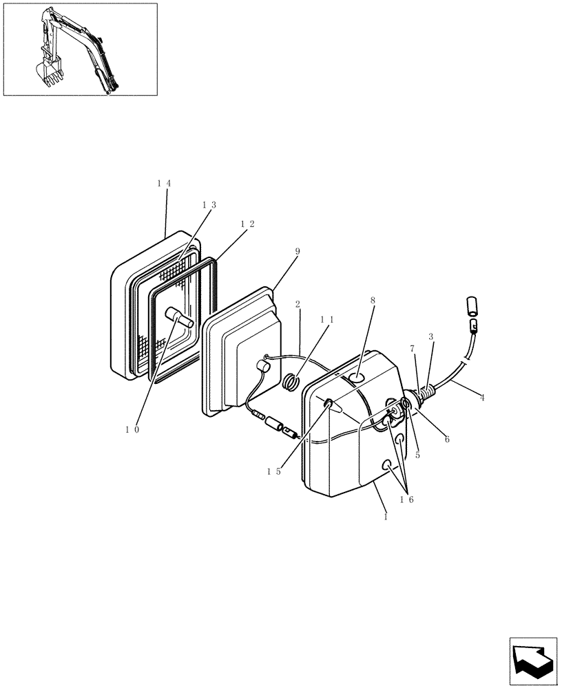 Схема запчастей Case CX36B - (216-01[1]) - ELECTRIC SYSTEM - LIGHT ASSY (55) - ELECTRICAL SYSTEMS