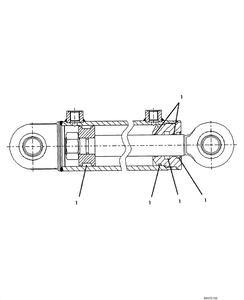 Схема запчастей Case SV208 - (08-10[01]) - SEALS, HYDRAULIC PLATFORM LIFT CYLINDER (GROUP 381-3-14) (ND102044) (08) - HYDRAULICS